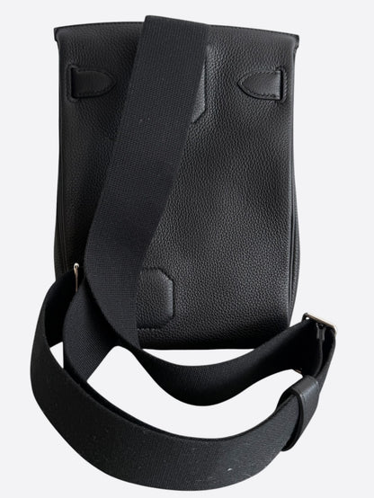 Hermes Black Togo & Palladium Hardware HAC A Dos PM Backpack