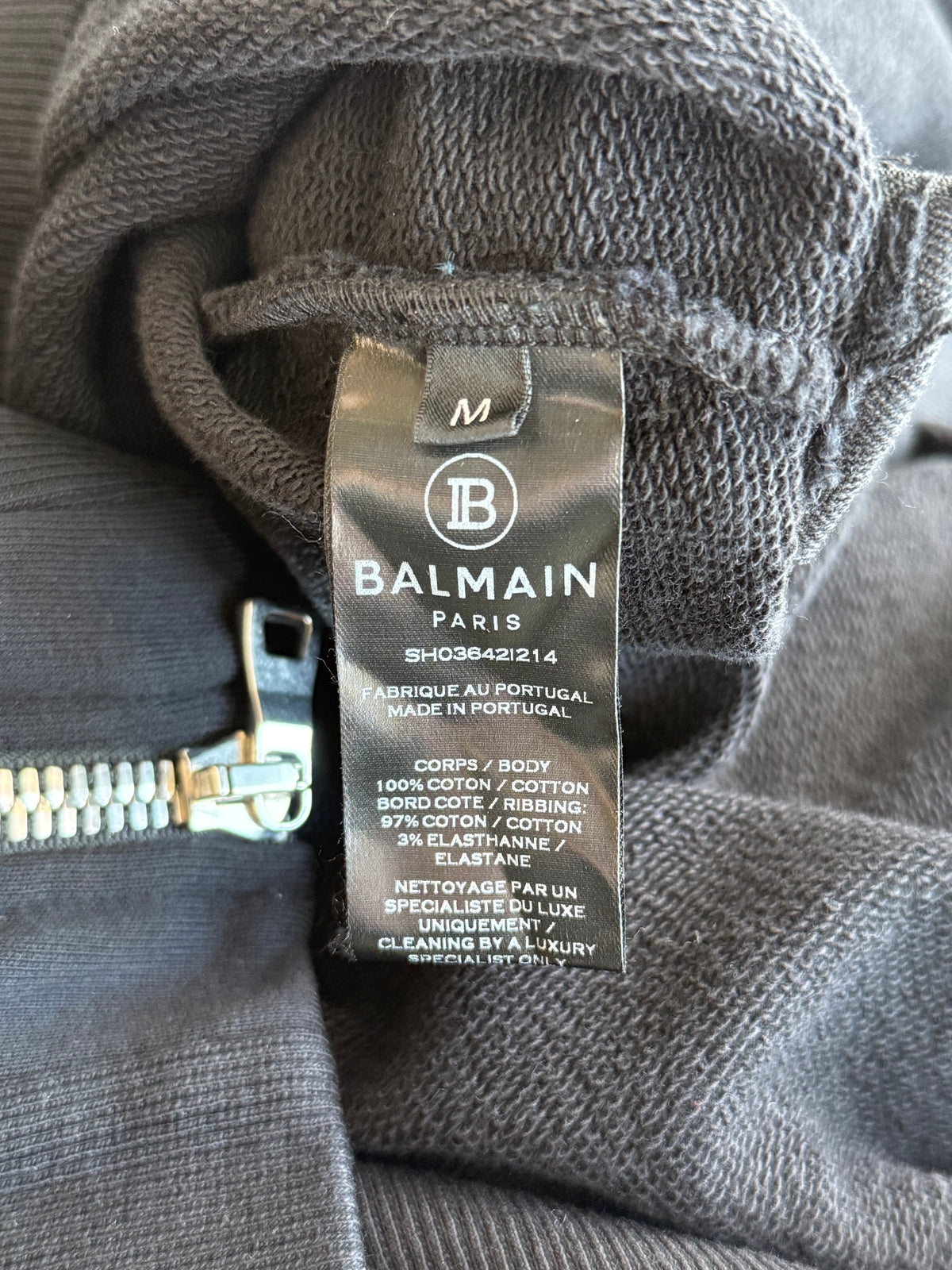 Balmain Black & White Logo Hoodie