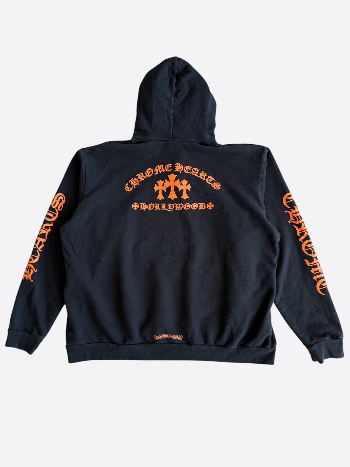 Chrome Hearts Black & Orange Triple Cross Logo Hoodie