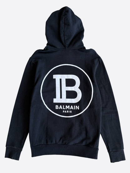 Balmain Black & White Logo Hoodie
