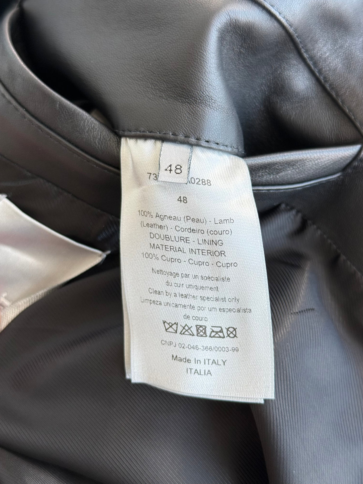 Dior Black, White & Red Striped Hooded Leather Jacket