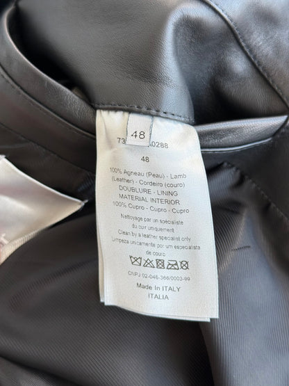 Dior Black, White & Red Striped Hooded Leather Jacket