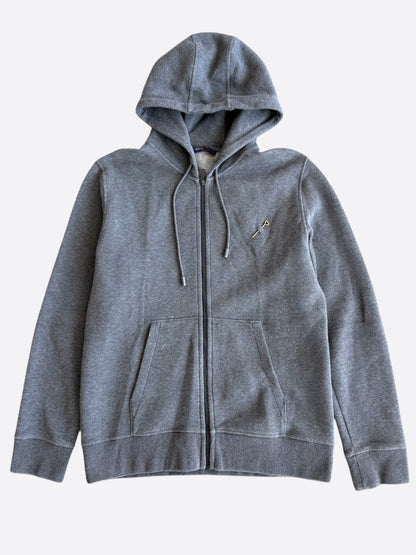 Louis Vuitton Grey Staples Zip Up Hoodie
