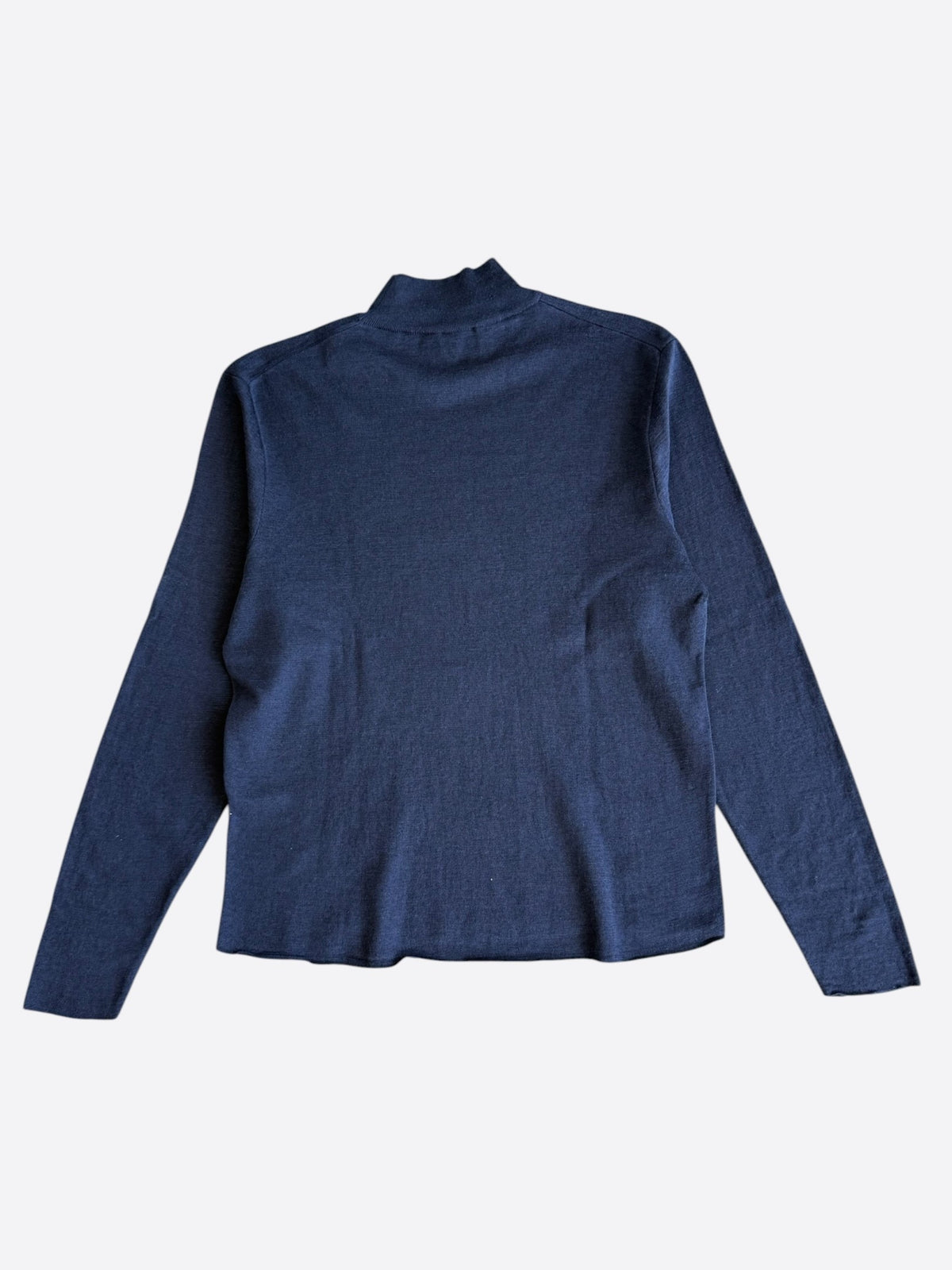 Dior Navy & Black Embroidered Logo Turtleneck Wool Sweater