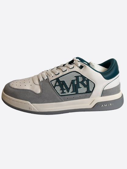 Amiri White, Grey & Teal Classic Logo Low Top Sneakers