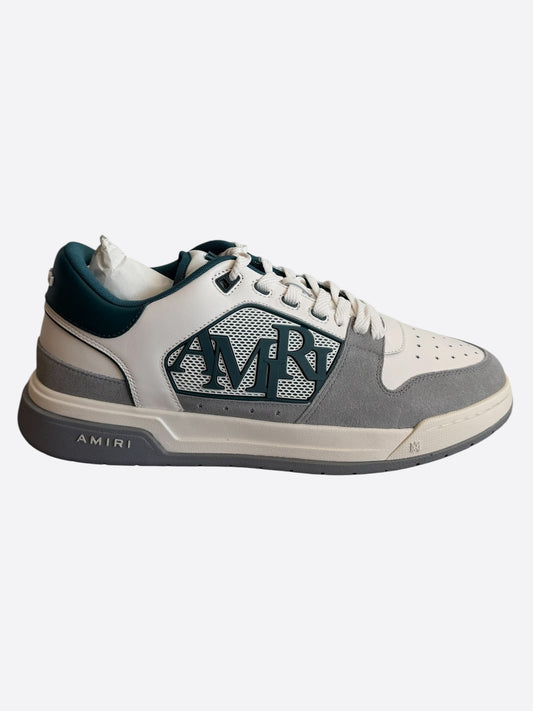 Amiri White, Grey & Teal Classic Logo Low Top Sneakers