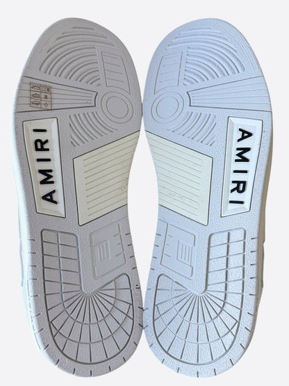 Amiri White & Silver Skeleton Low Top Sneakers