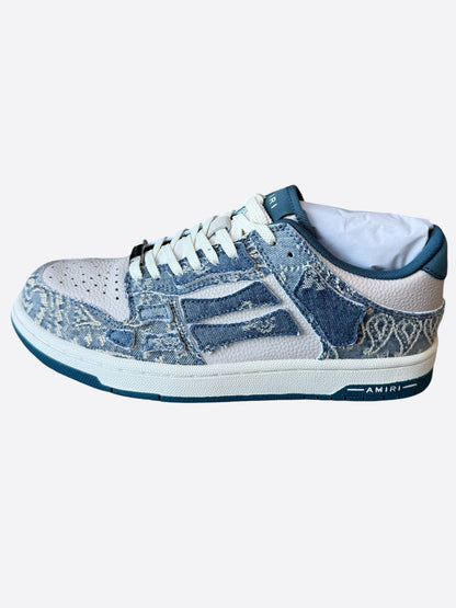 Amiri White & Denim Bandana Skeleton Low Top Sneakers