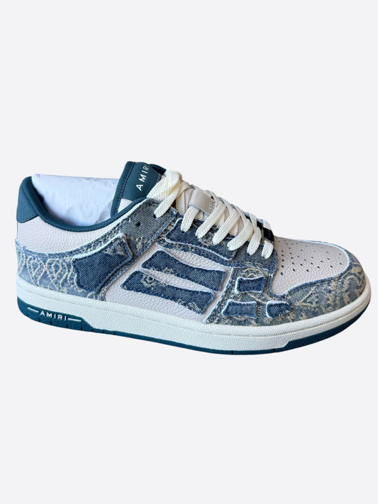 Amiri White & Denim Bandana Skeleton Low Top Sneakers
