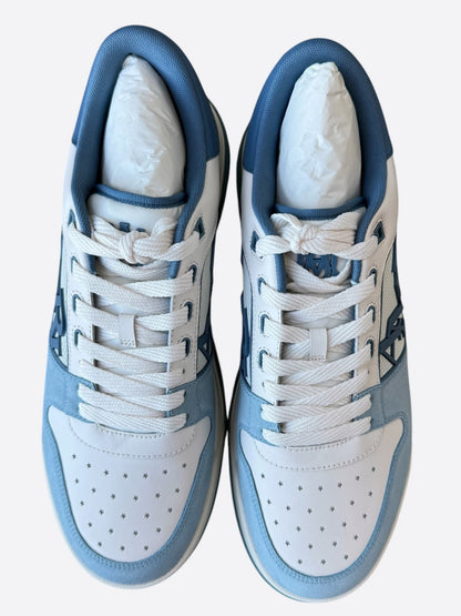 Amiri White & Blue Classic Logo Low Top Sneakers