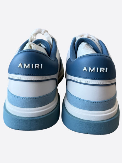 Amiri White & Blue Classic Logo Low Top Sneakers