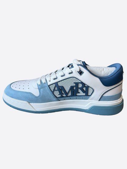 Amiri White & Blue Classic Logo Low Top Sneakers