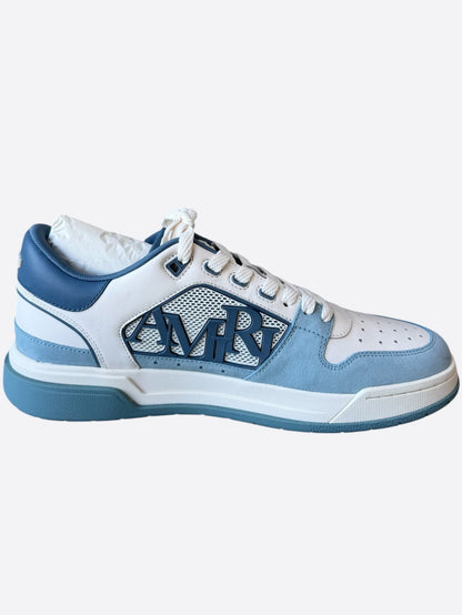 Amiri White & Blue Classic Logo Low Top Sneakers