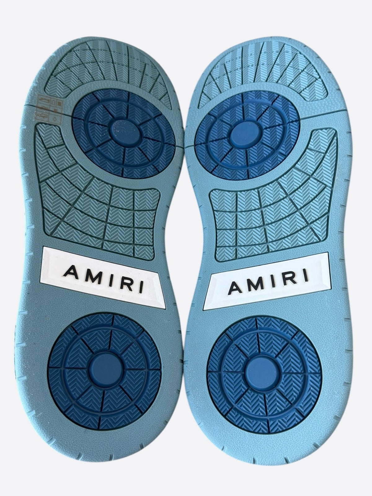 Amiri White & Blue Classic Logo Low Top Sneakers