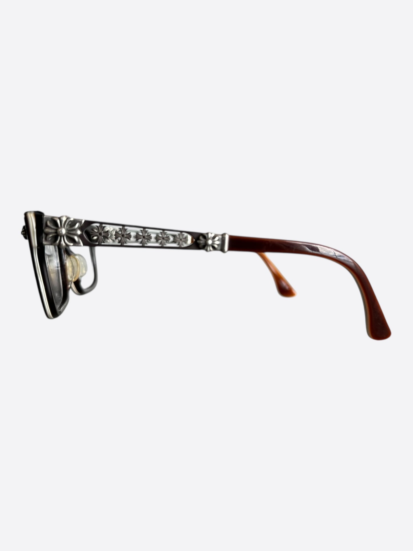 Chrome Hearts Brown & Silver Instabone Glasses