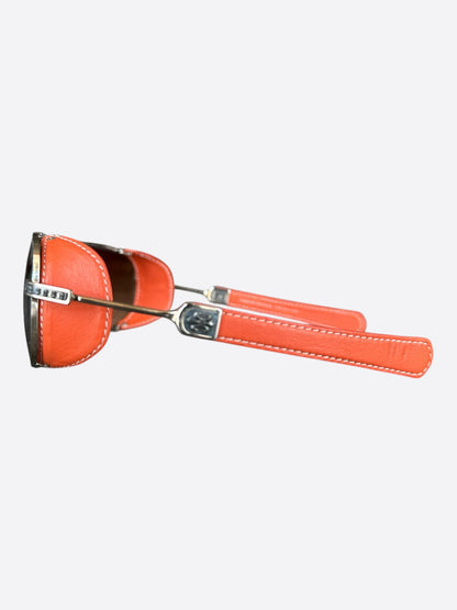 Chrome Hearts Orange & Silver Stepchild Aviator Sunglasses