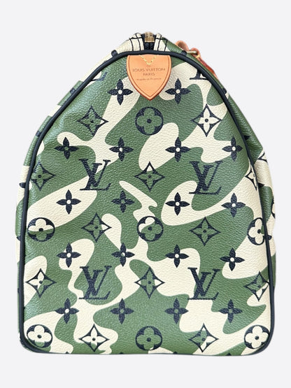 Louis Vuitton Takashi Murakami Green Camouflage Monogram Speedy 35