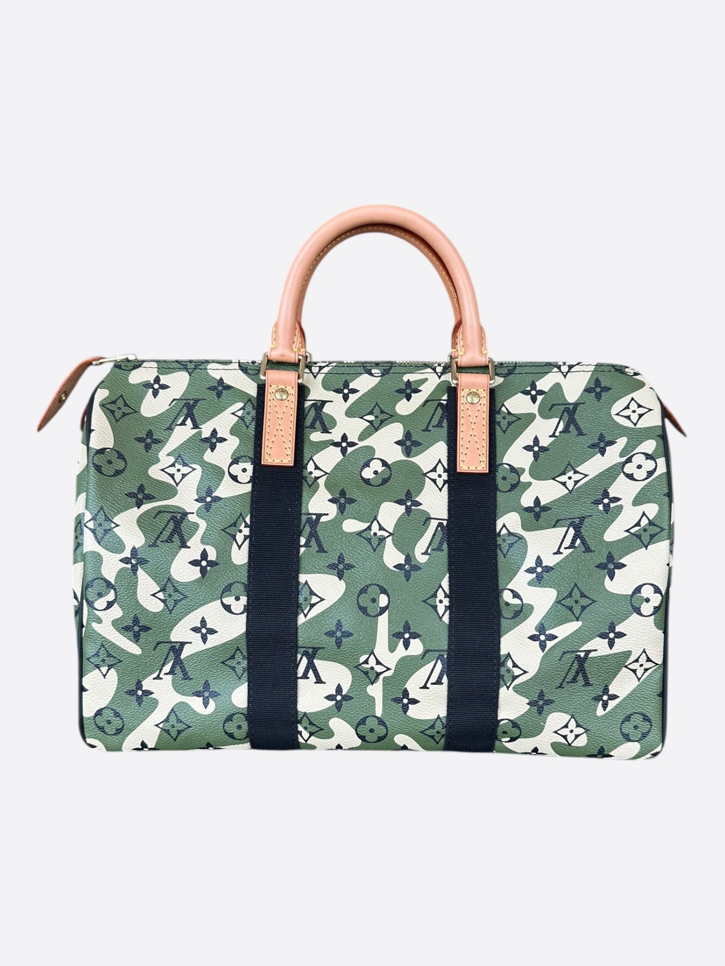Louis Vuitton Takashi Murakami Green Camouflage Monogram Speedy 35