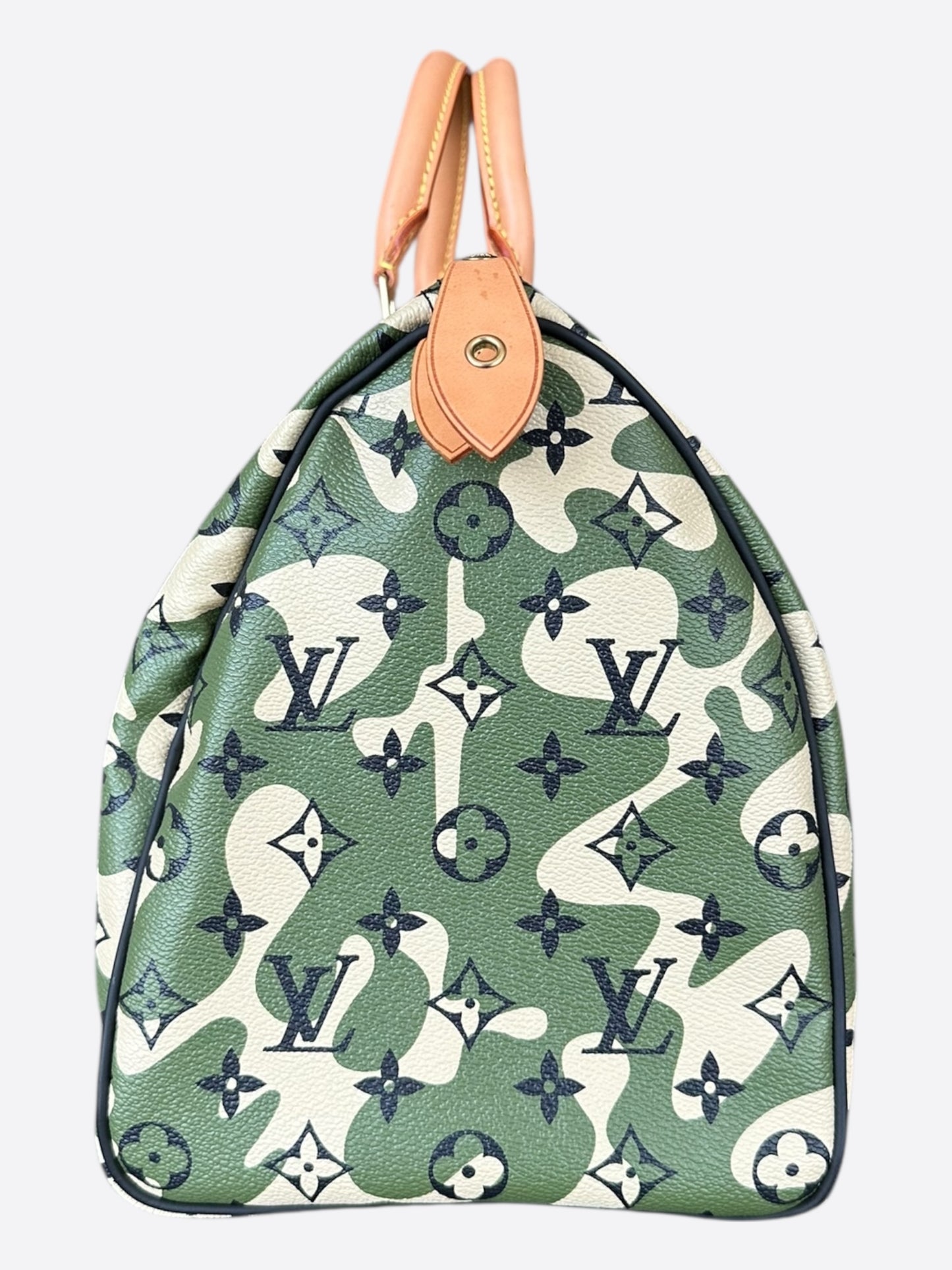 Louis Vuitton Takashi Murakami Green Camouflage Monogram Speedy 35