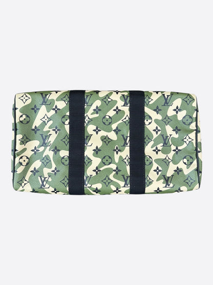 Louis Vuitton Takashi Murakami Green Camouflage Monogram Speedy 35
