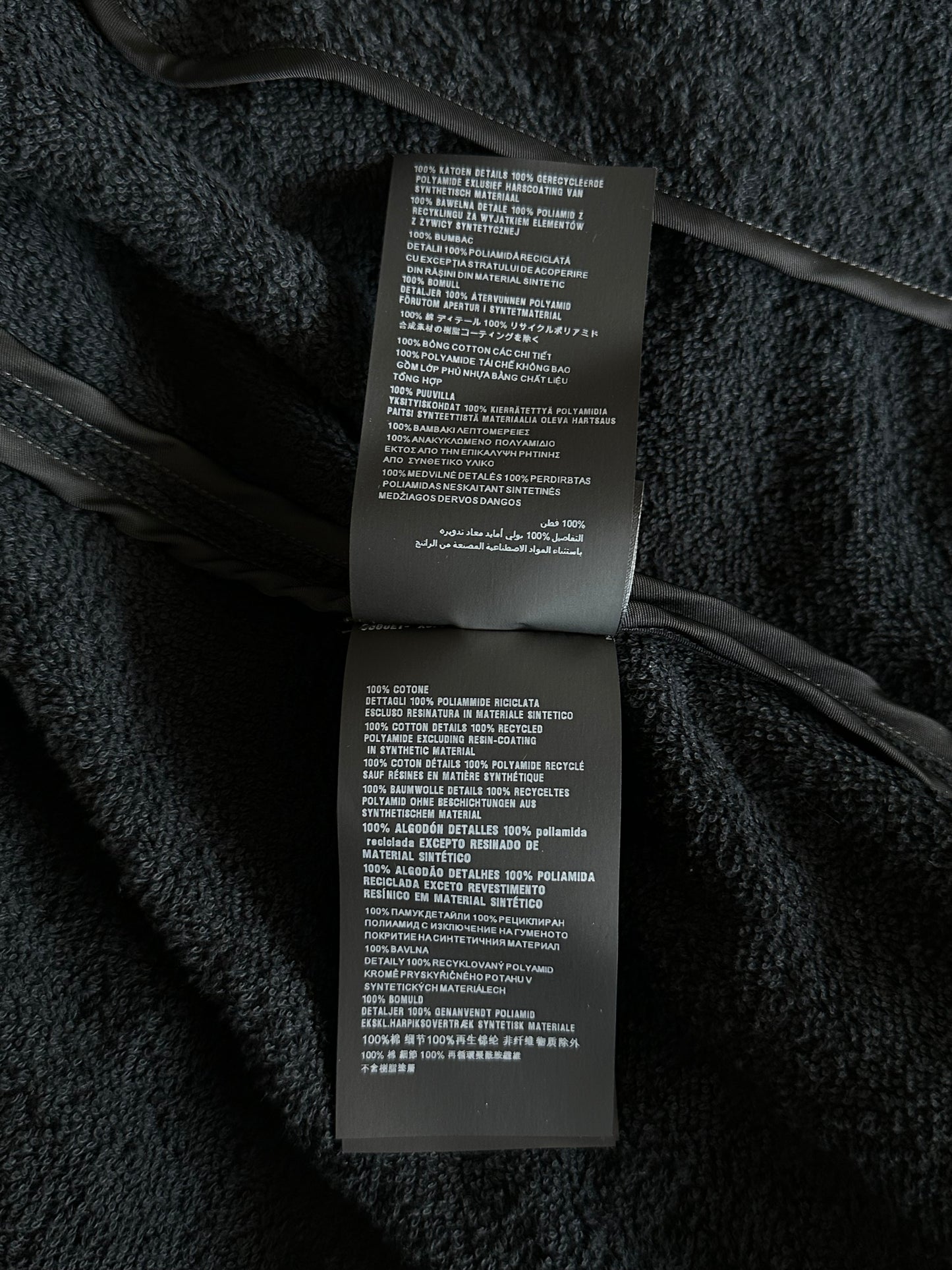Prada Black Towel Logo Zip Up Hoodie