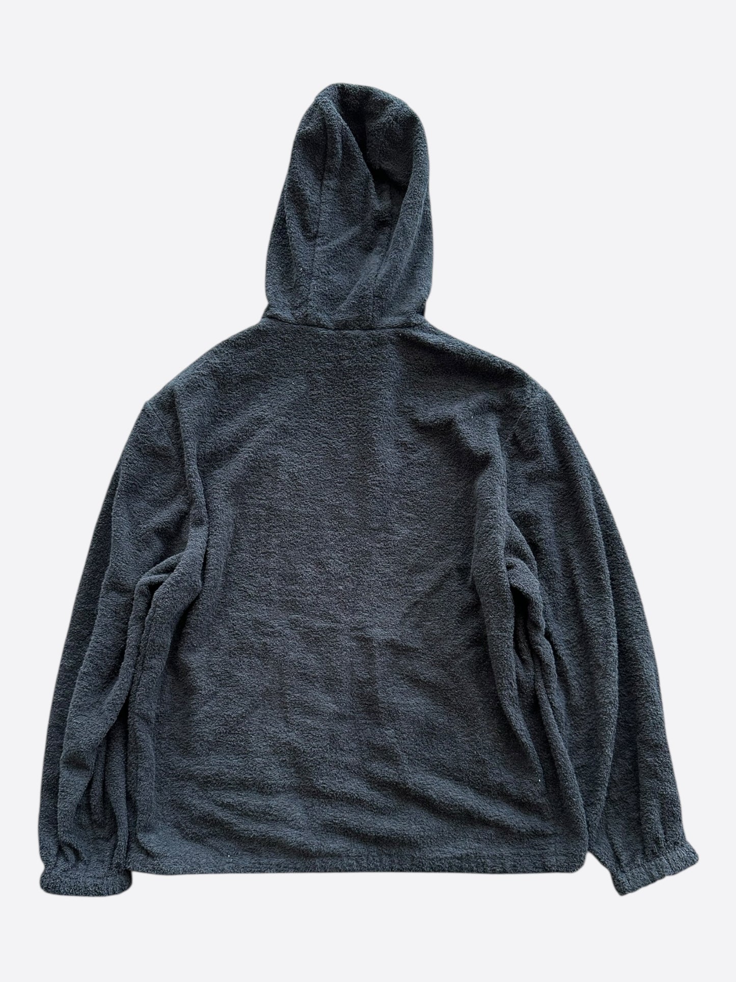 Prada Black Towel Logo Zip Up Hoodie