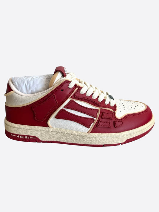 Amiri Red & White Collegiate Skeleton Low Top Sneakers