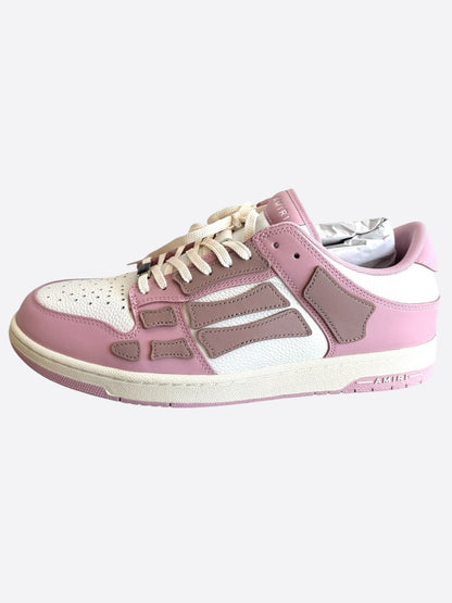 Amiri Pink & White Skeleton Low Top Sneakers