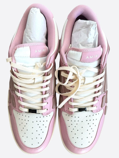 Amiri Pink & White Skeleton Low Top Sneakers