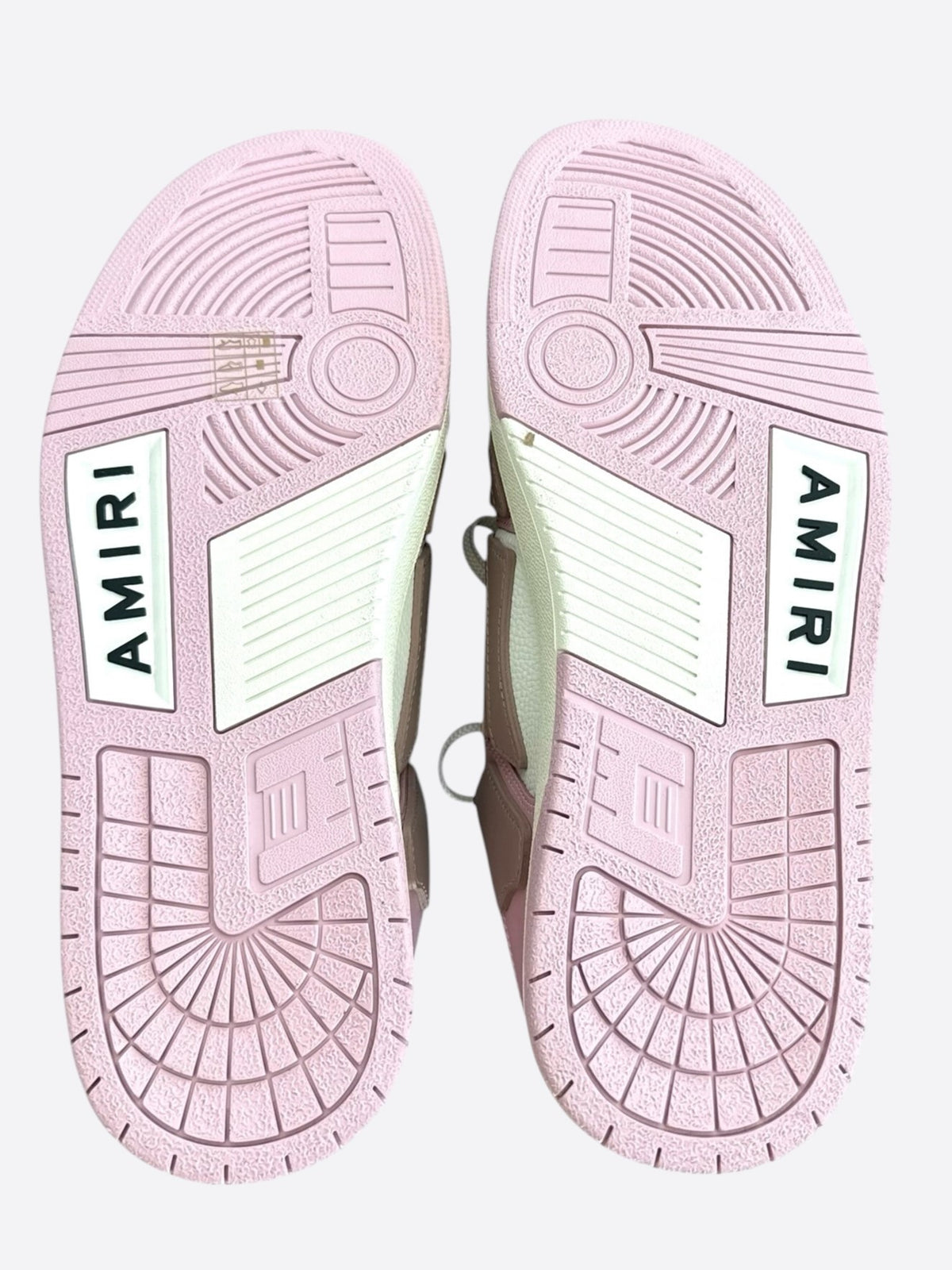 Amiri Pink & White Skeleton Low Top Sneakers