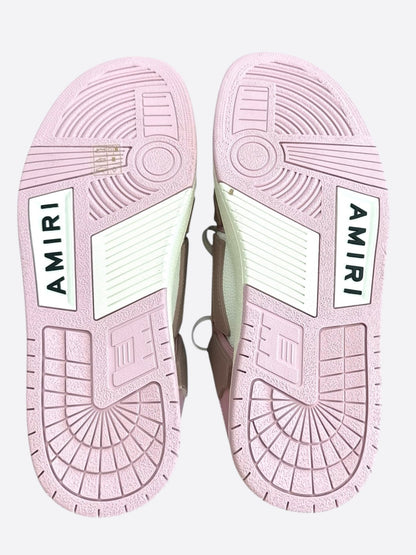 Amiri Pink & White Skeleton Low Top Sneakers