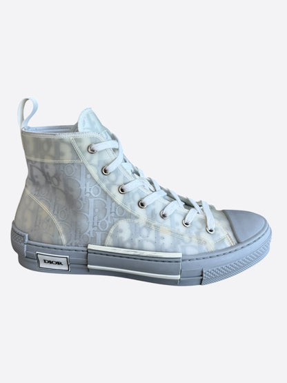 Dior Grey & White Oblique High Top B23 Sneakers