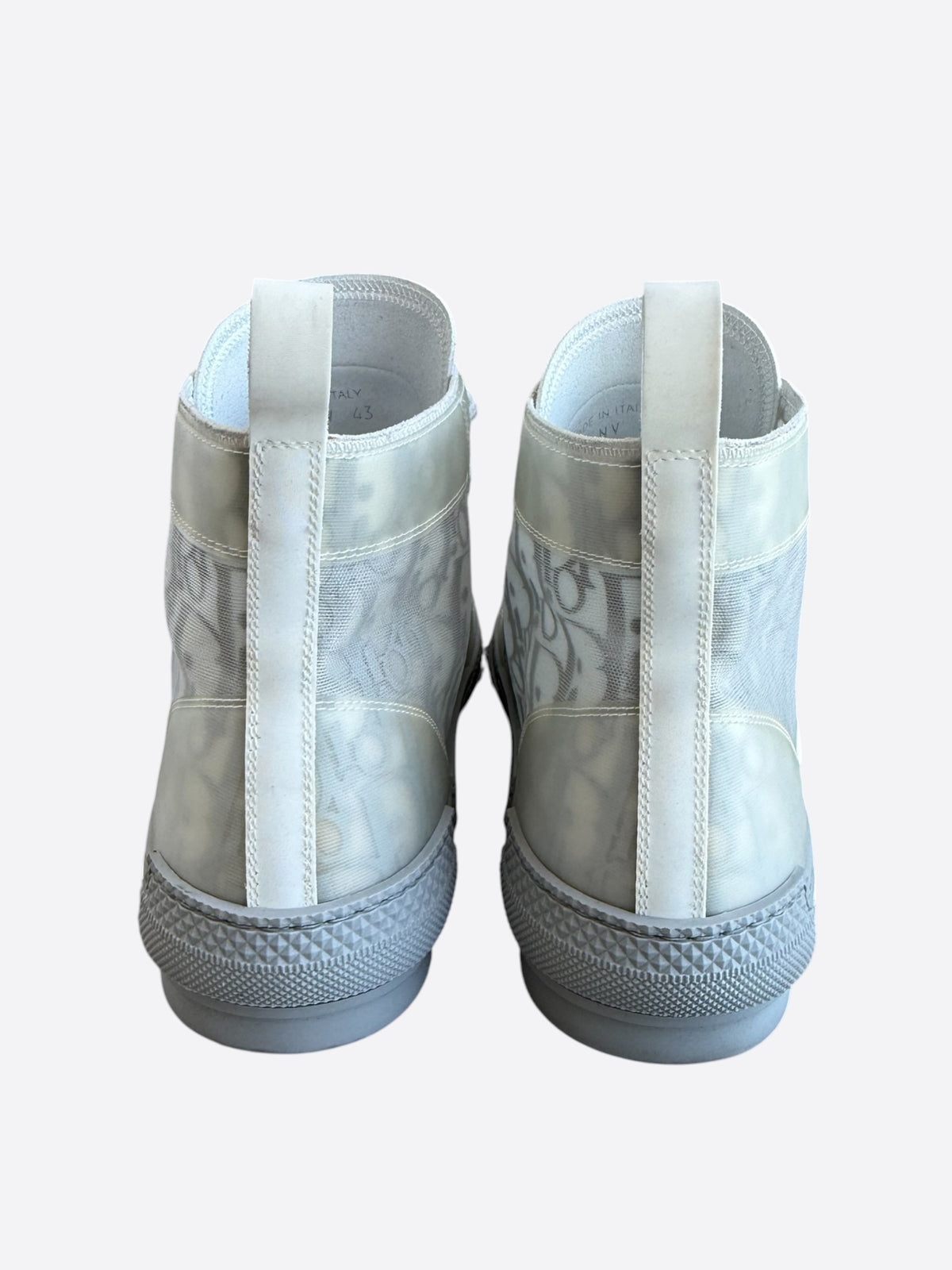 Dior Grey & White Oblique High Top B23 Sneakers
