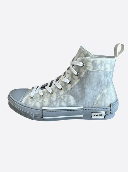 Dior Grey & White Oblique High Top B23 Sneakers