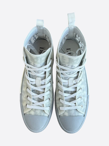 Dior Grey & White Oblique High Top B23 Sneakers