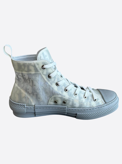 Dior Grey & White Oblique High Top B23 Sneakers