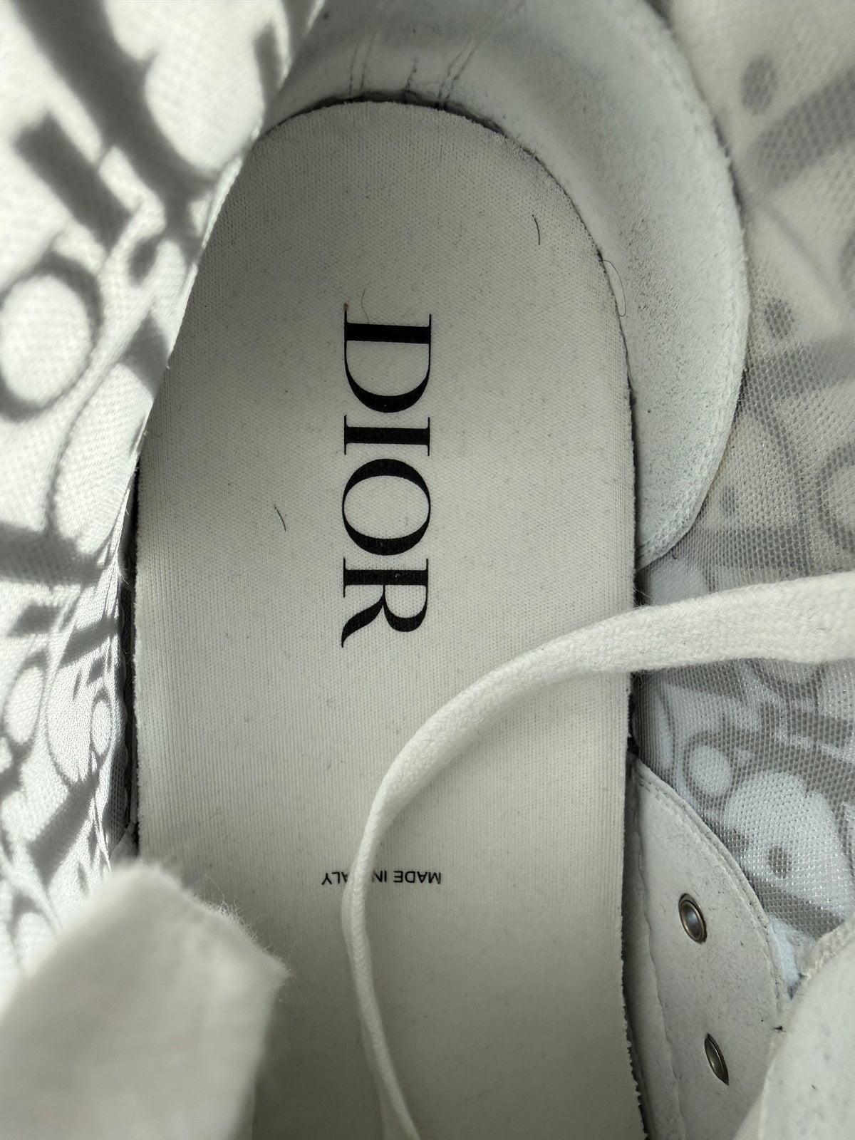 Dior Grey & White Oblique High Top B23 Sneakers