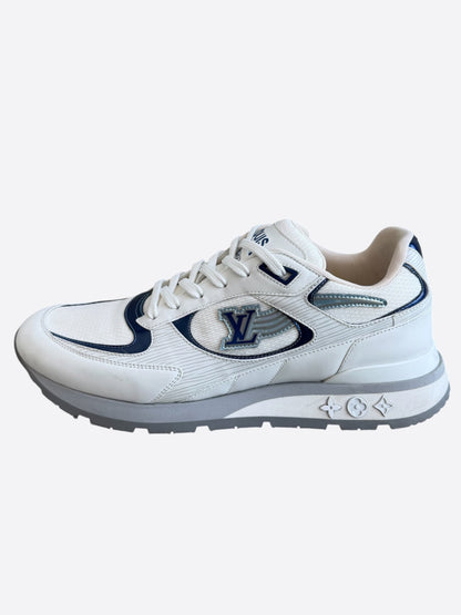 Louis Vuitton White & Blue Logo Run Away Sneakers