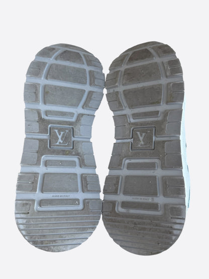Louis Vuitton White & Blue Logo Run Away Sneakers