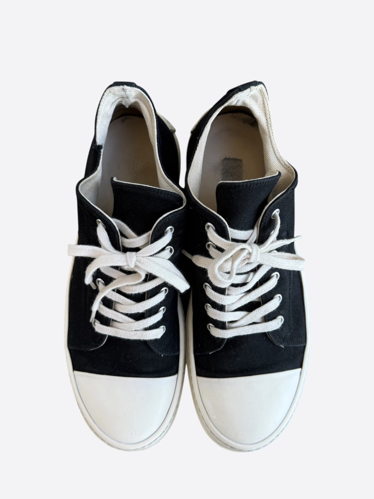 Rick Owens Black & White Low Top Sneakers