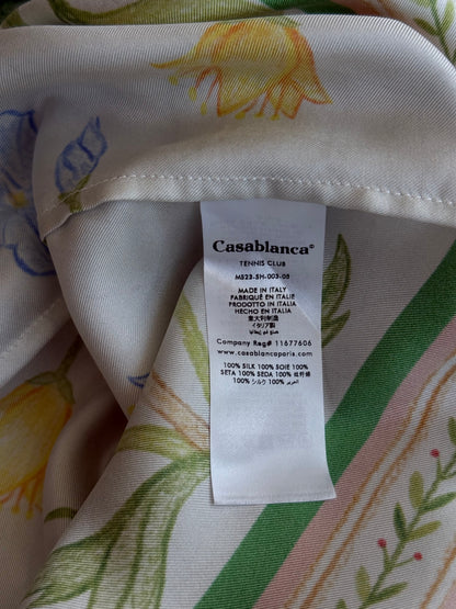 Casablanca White & Multicolor L'Arche Fleurie Silk Button Up Shirt