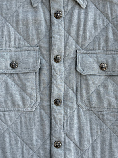 Chrome Hearts Grey Quilted Button Up Jacket
