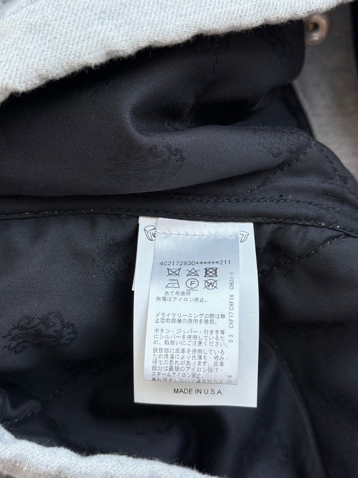 Chrome Hearts Grey Quilted Button Up Jacket