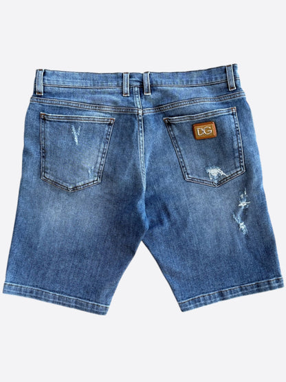 Dolce & Gabbana Blue Distressed Denim Shorts