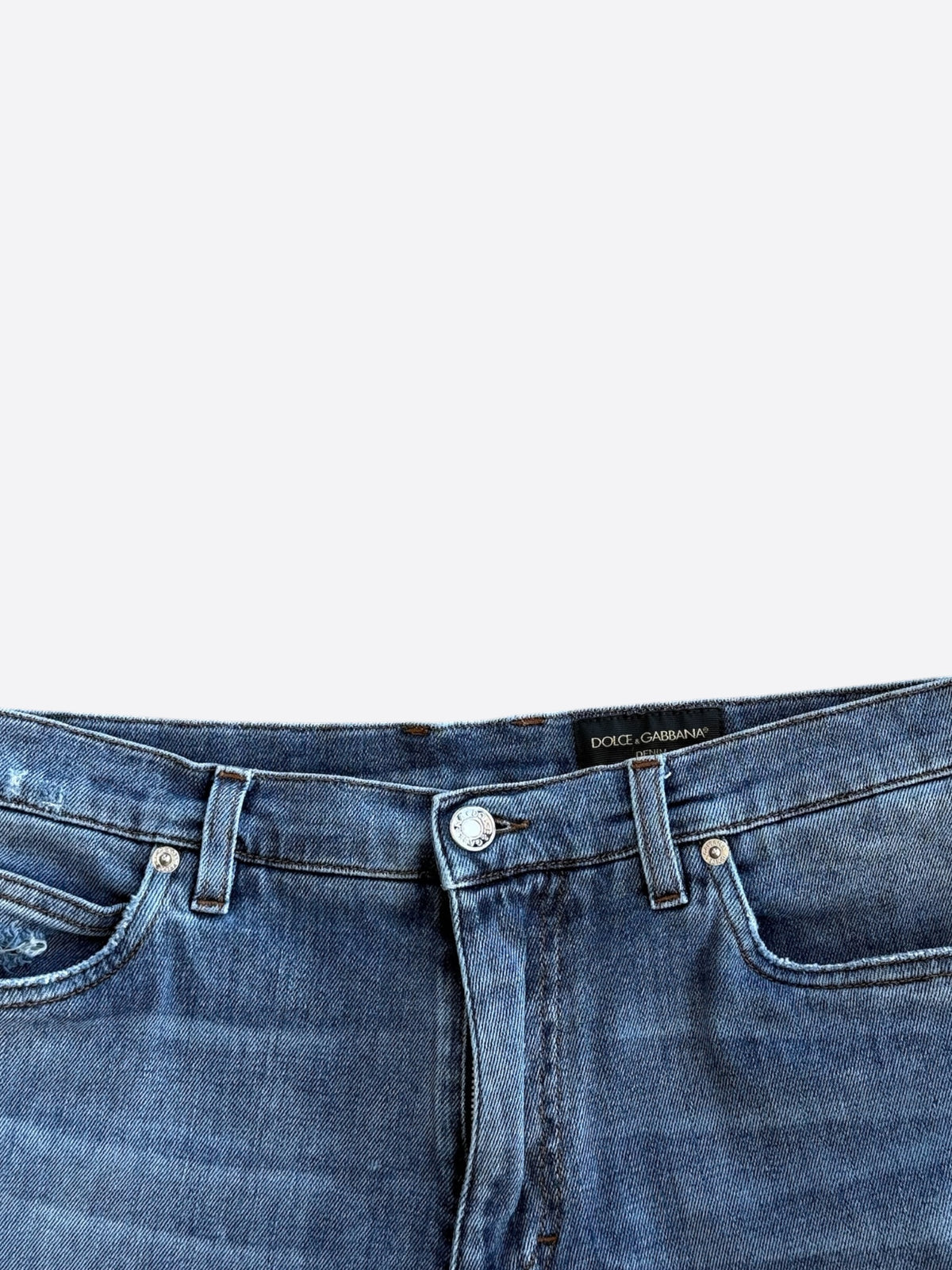 Dolce & Gabbana Blue Distressed Denim Shorts