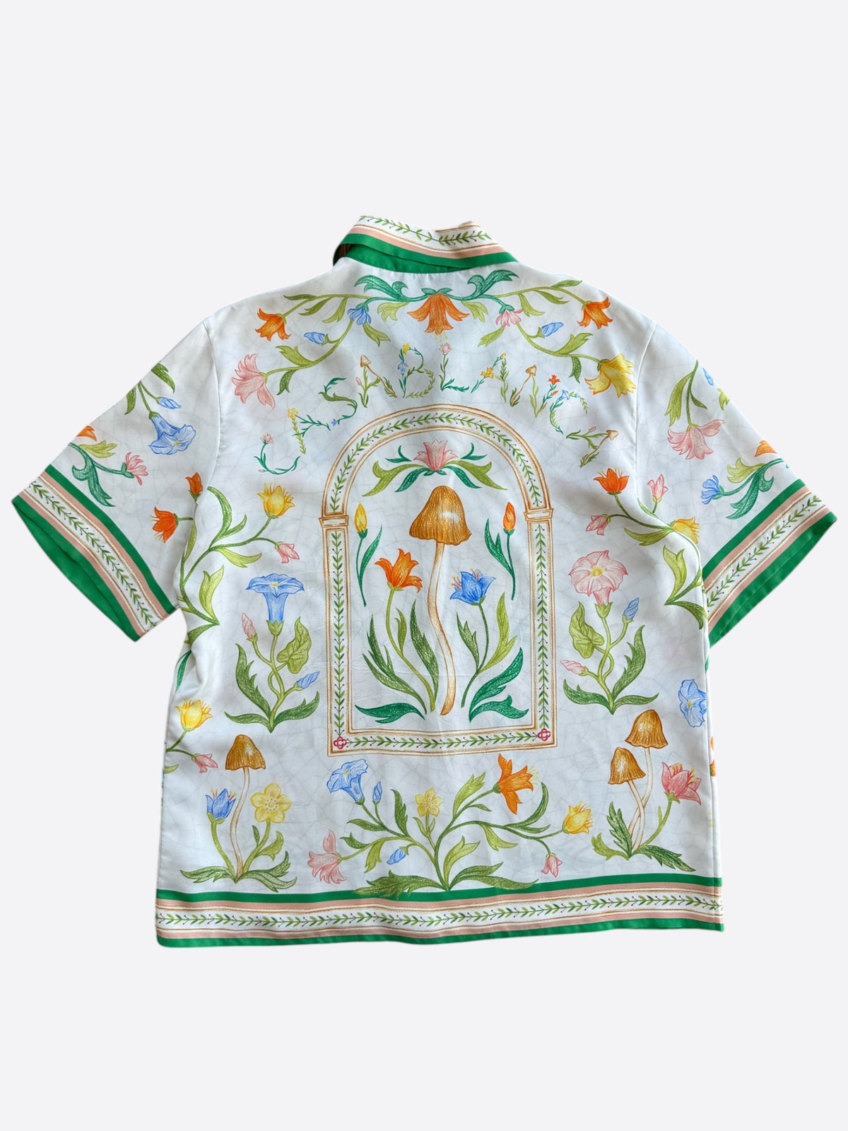 Casablanca White & Multicolor L'Arche Fleurie Silk Button Up Shirt