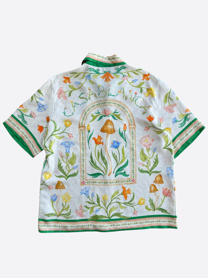 Casablanca White & Multicolor L'Arche Fleurie Silk Button Up Shirt