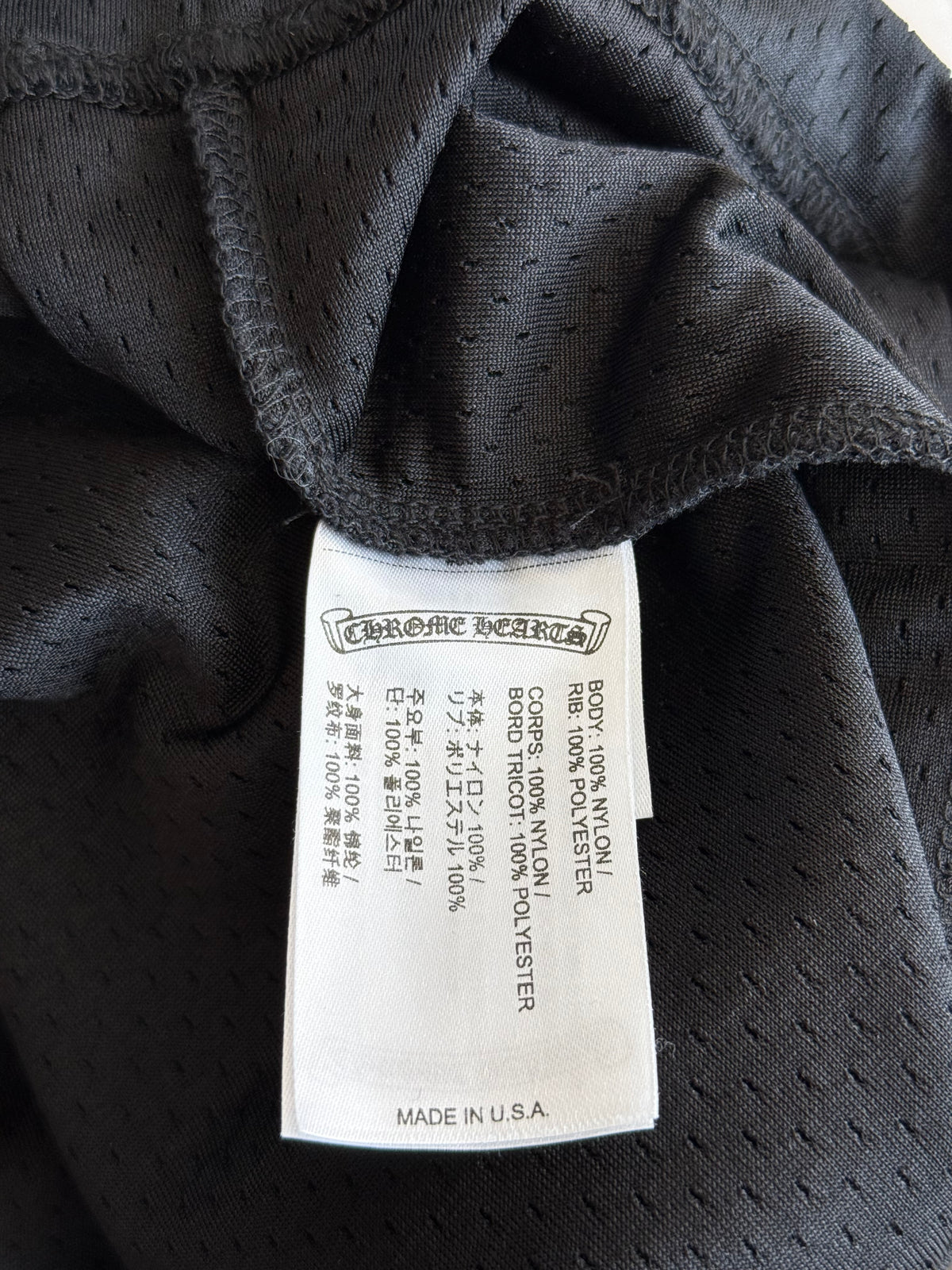 Chrome Hearts Black & White Floral Nylon Mesh Longsleeve Jersey