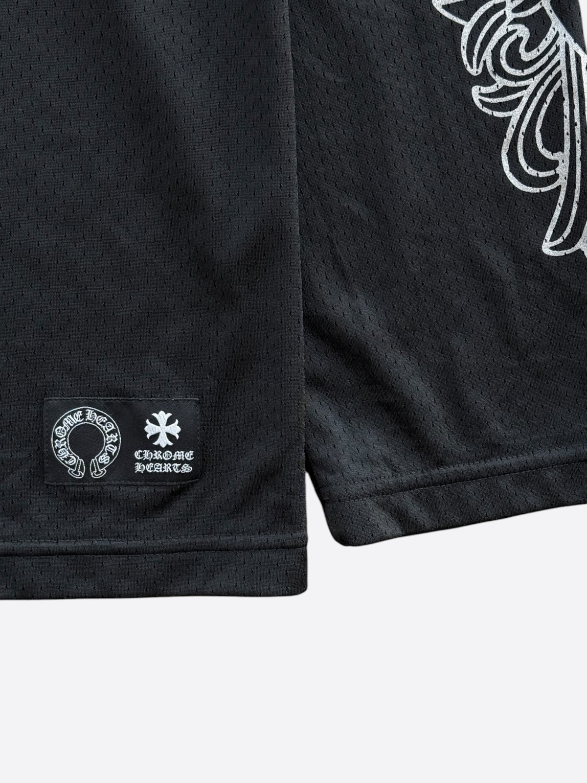 Chrome Hearts Black & White Floral Nylon Mesh Longsleeve Jersey