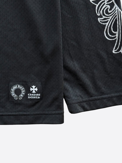 Chrome Hearts Black & White Floral Nylon Mesh Longsleeve Jersey